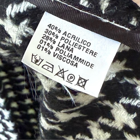 🆕 NILI LOTAN Kidman Houndstooth Virgin Wool Trench Coat in Black/White Sz L - Picture 7 of 9